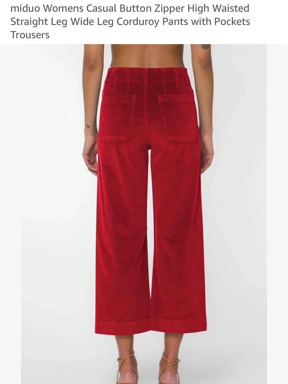 Miikasa Red Corduroy Wide-Leg Men’s Pants